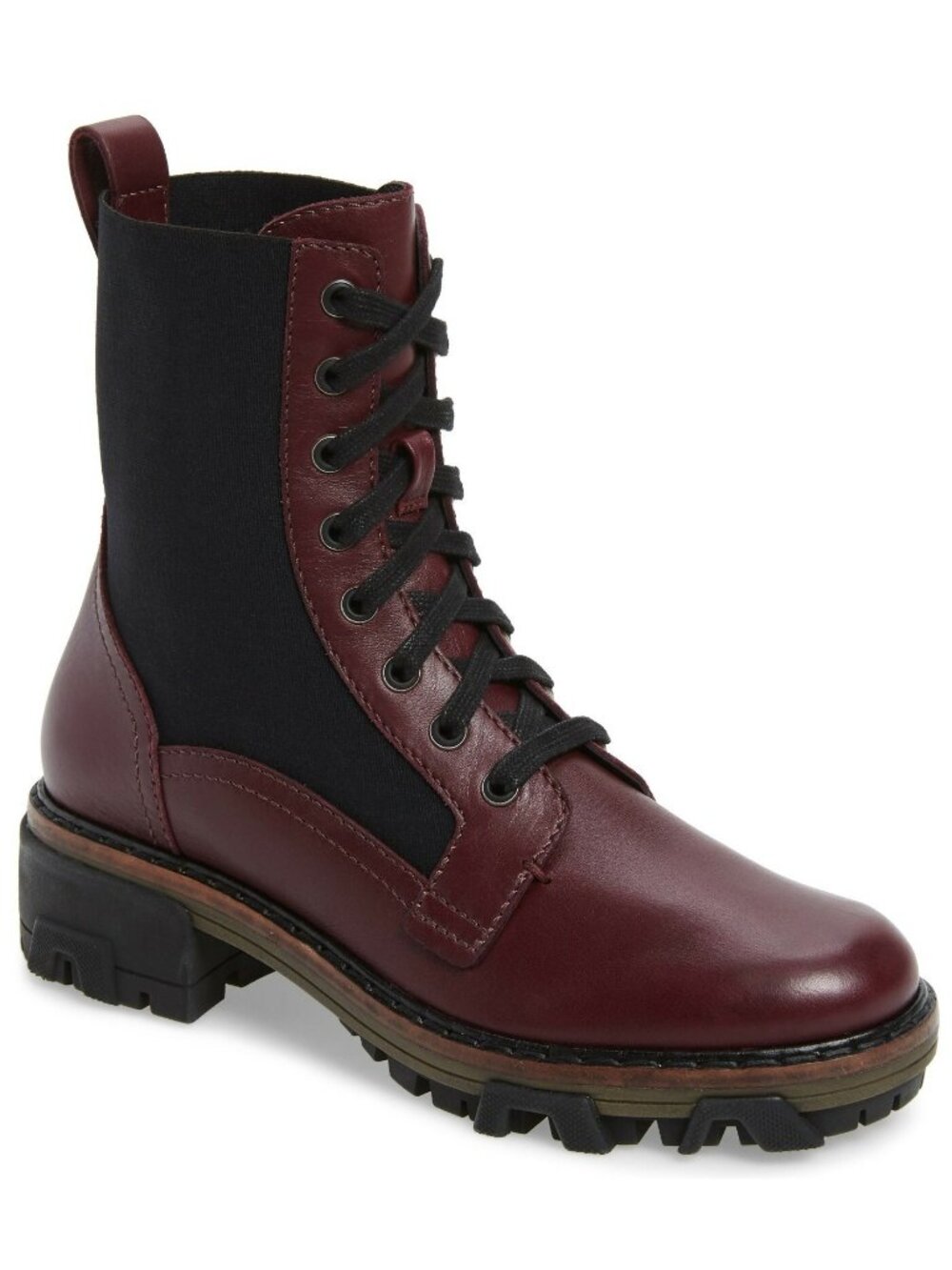 Rag & Bone Shiloh Women's Leather Lace Up Combat Boots in Merlot Size 37 / US 7